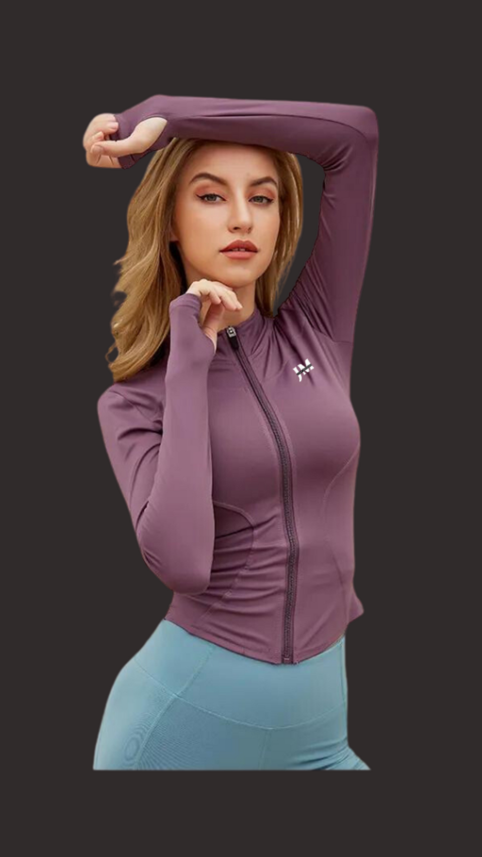 Just Modern Women's Sports Slim Fit Activewear Lightweight Gym Full Zip-up Running Workout Track Top Yoga Jacket.