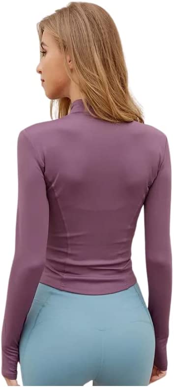 Just Modern Women's Sports Slim Fit Activewear Lightweight Gym Full Zip-up Running Workout Track Top Yoga Jacket.